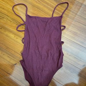 urban outfitters burgundy bodysuit